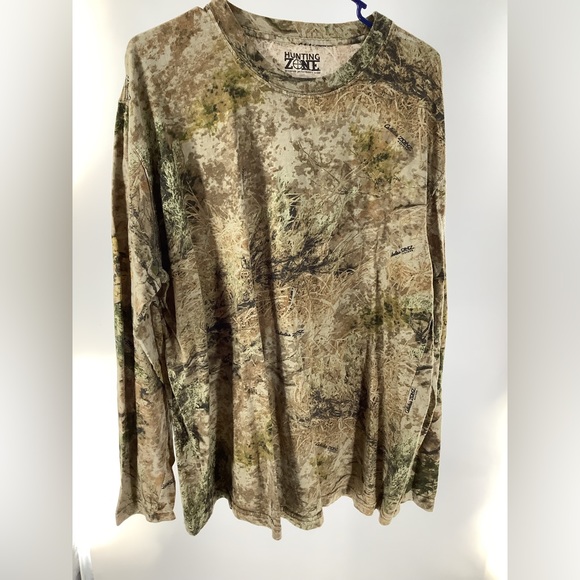 Hunting Zone Men Camo Print Long Sleeve Crew Neck Performance T-Shirts  2XL - Picture 1 of 9